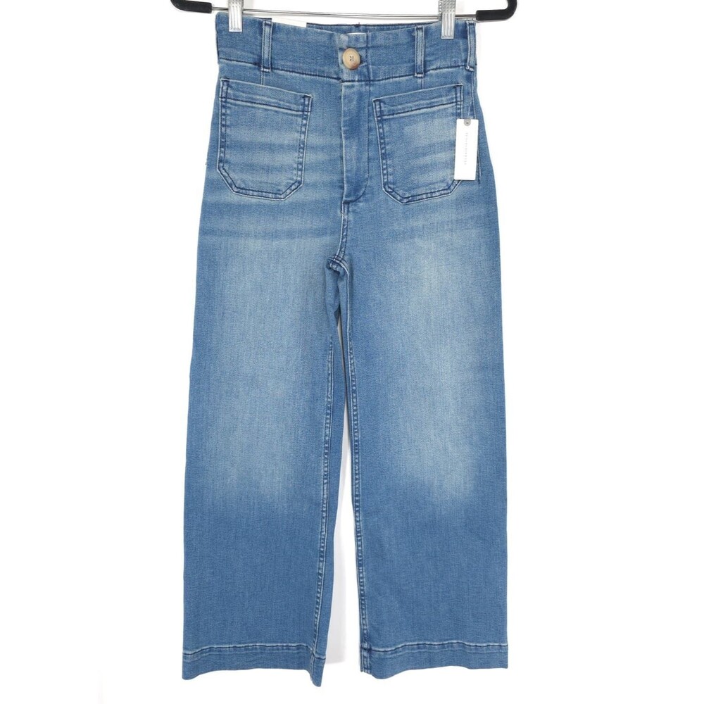 ANTHROPOLOGIE MAEVE Womens New 25 Colette High Rise Wide Leg Cropped Jeans